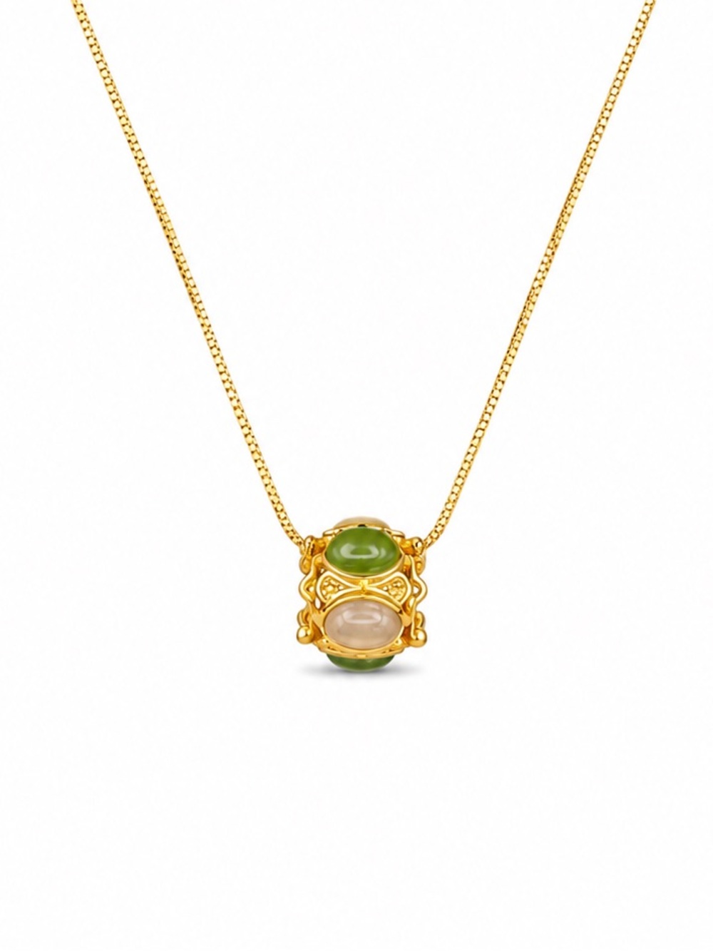 #P23 Assorted Jade Barrel Pendant